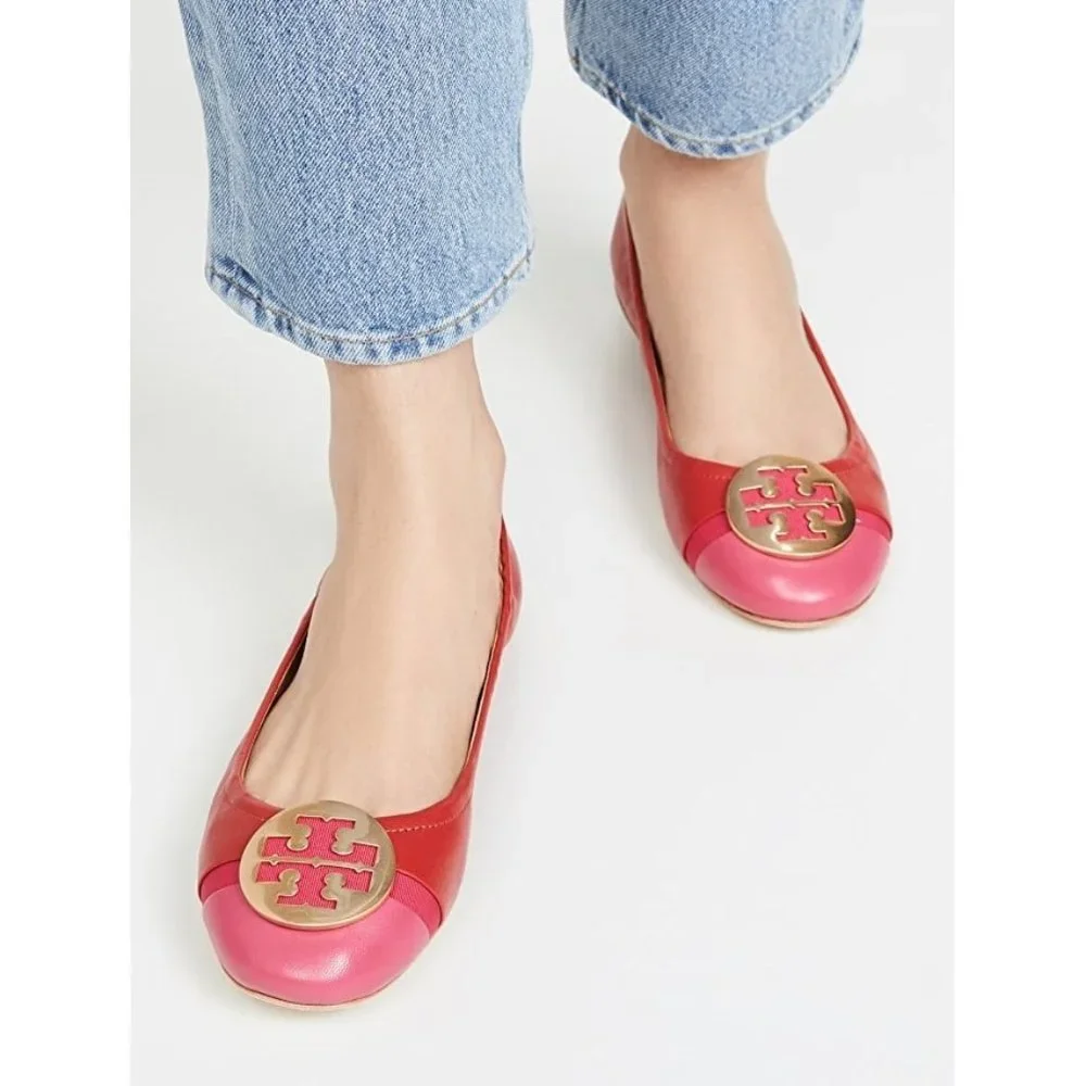 💗 NEW Tory Burch Minnie Cap-Toe Ballet Flat size 10